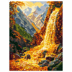 Finished diamond painting for Golden Mountain Trail Diamond Painting Kit