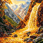 Diamond detail for Golden Mountain Trail Diamond Painting Kit