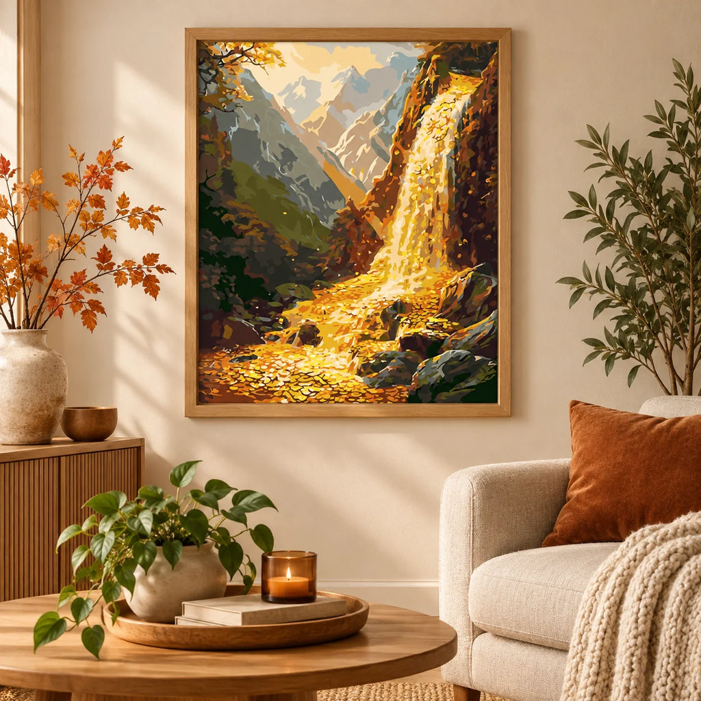 Home decor scene for Golden Mountain Trail Diamond Painting Kit