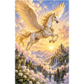 Golden Pegasus Sunrise Valley Diamond Painting Kit original artwork on white background