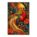 Original white-background artwork of Golden Pheasant Maple Plume