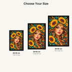 Golden Sunflower Goddess Diamond Painting Kit — Size guide