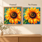Framed and no-frame comparison for Sunlit Golden Bloom