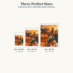 Size guide for Golden Sunset Pagoda Diamond Painting Kit