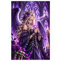 Gothic Angel Purple Rose Cathedral original artwork on white