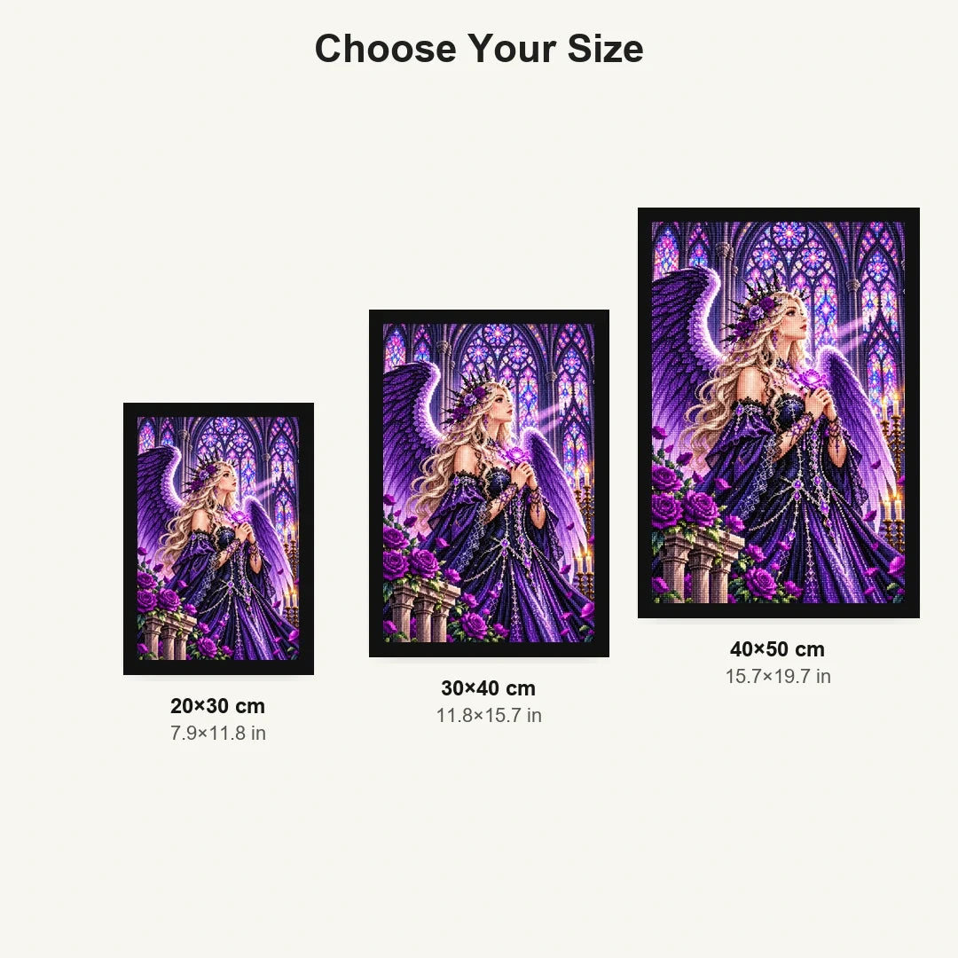Gothic Angel Purple Rose Cathedral size comparison