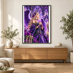 Gothic Angel Purple Rose Cathedral finished artwork in home décor