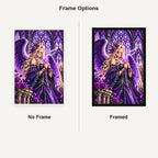 Gothic Angel Purple Rose Cathedral No Frame and Framed comparison
