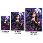 Gothic Raven Rose Queen Diamond Painting Kit size guide