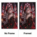 Gothic Rose Cathedral Lady Diamond Painting Kit No Frame and Framed comparison