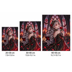 Gothic Rose Cathedral Lady Diamond Painting Kit size guide