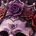 Gothic Rose Skull Pearl Diamond Painting detail