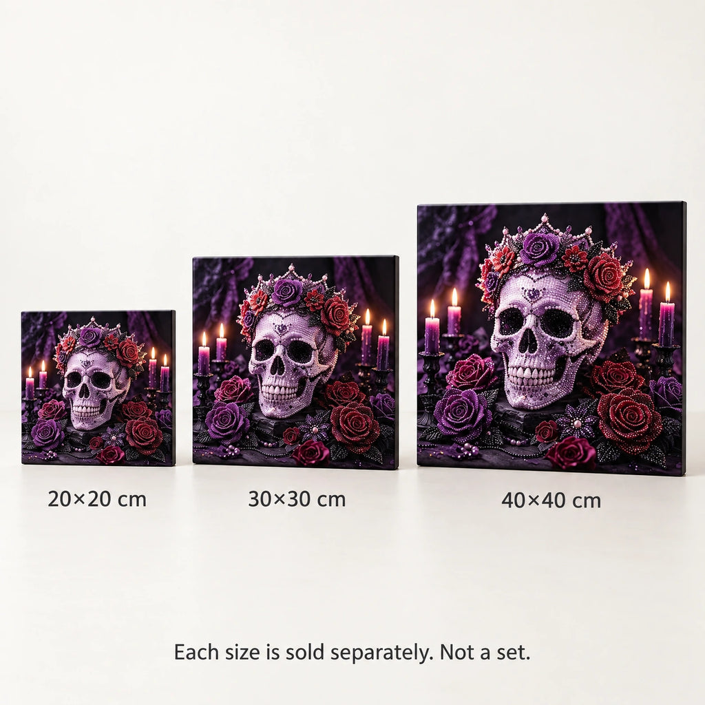 Gothic Rose Skull Pearl Diamond Painting size