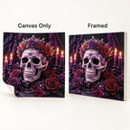 Gothic Rose Skull Pearl Diamond Painting style