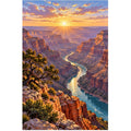 Grand Canyon Sunrise River original artwork on white background