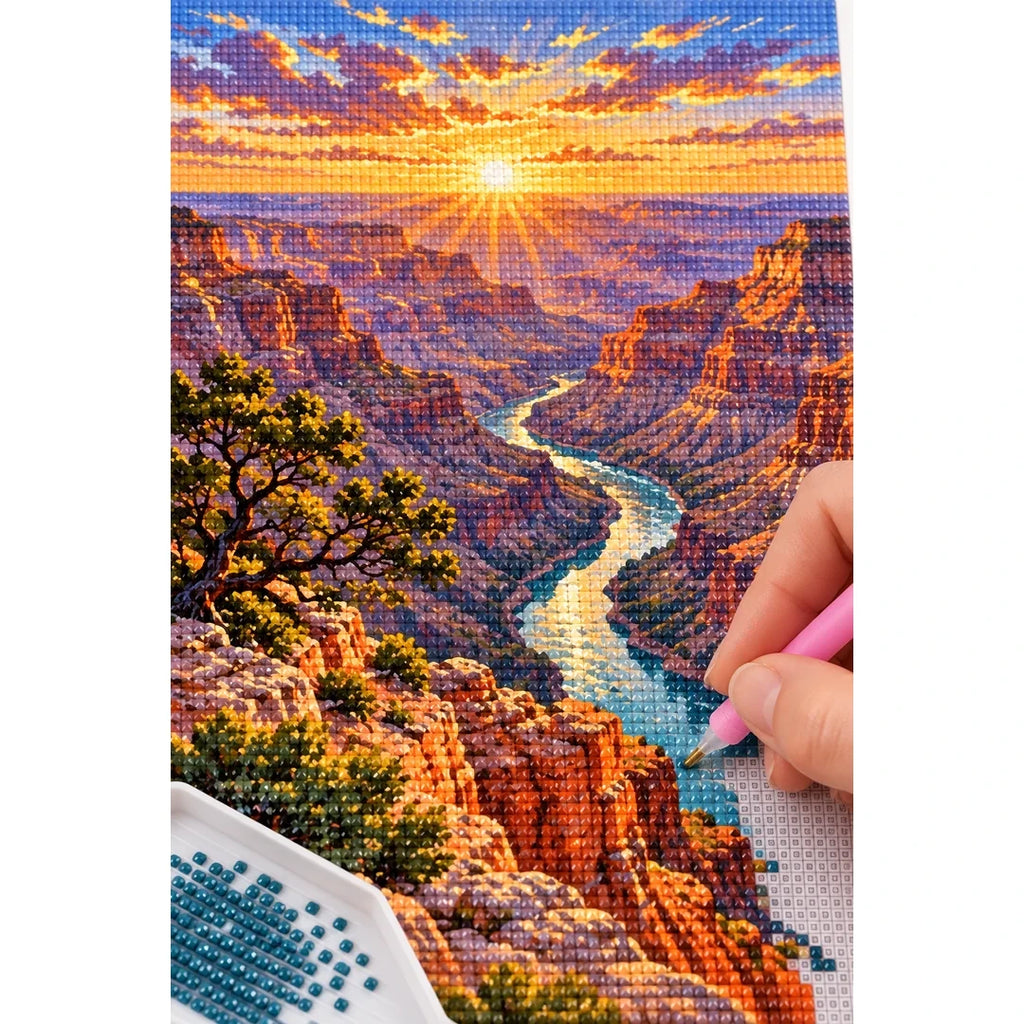 Grand Canyon Sunrise River diamond placement process