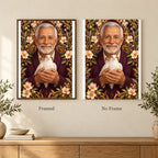 Framed and no-frame options for the Grandfather and White Dove diamond painting