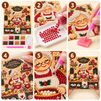 Six-step pearl painting tutorial for Grandma's Christmas Kitchen design.