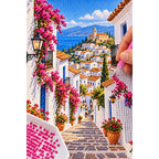 Greek Island Bougainvillea Steps diamond placement process