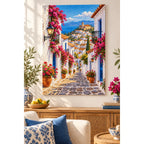 Greek Island Bougainvillea Steps home decor scene
