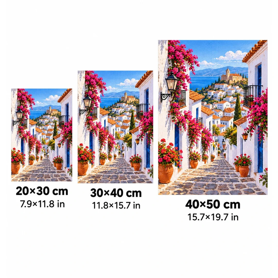 Greek Island Bougainvillea Steps size guide