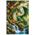 Green Dragon Ancient Tree original artwork on white