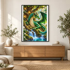 Green Dragon Ancient Tree finished artwork in home décor