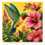 hero image for the Green Hummingbird Hibiscus pearl painting kit