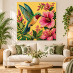 room image for the Green Hummingbird Hibiscus pearl painting kit