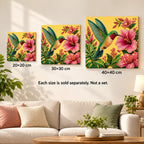 size image for the Green Hummingbird Hibiscus pearl painting kit