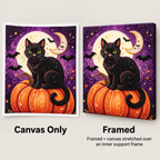 Halloween Black Cat Pumpkin Pearl Diamond Painting style