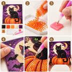 Halloween Black Cat Pumpkin Pearl Diamond Painting tutorial