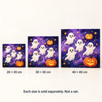 Halloween Ghosts and Pumpkins Pearl Diamond Painting size