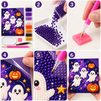 Halloween Ghosts and Pumpkins Pearl Diamond Painting tutorial