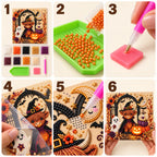 Halloween Highland Cow Gothic Arch Pearl Diamond Painting Kit tutorial image