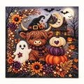 Halloween Highland Cow Haunted House Pearl Diamond Painting Kit hero image