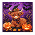 Halloween Highland Cow and Pumpkins Pearl Diamond Painting Kit hero image