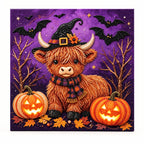 Halloween Highland Cow and Pumpkins Pearl Diamond Painting Kit hero image