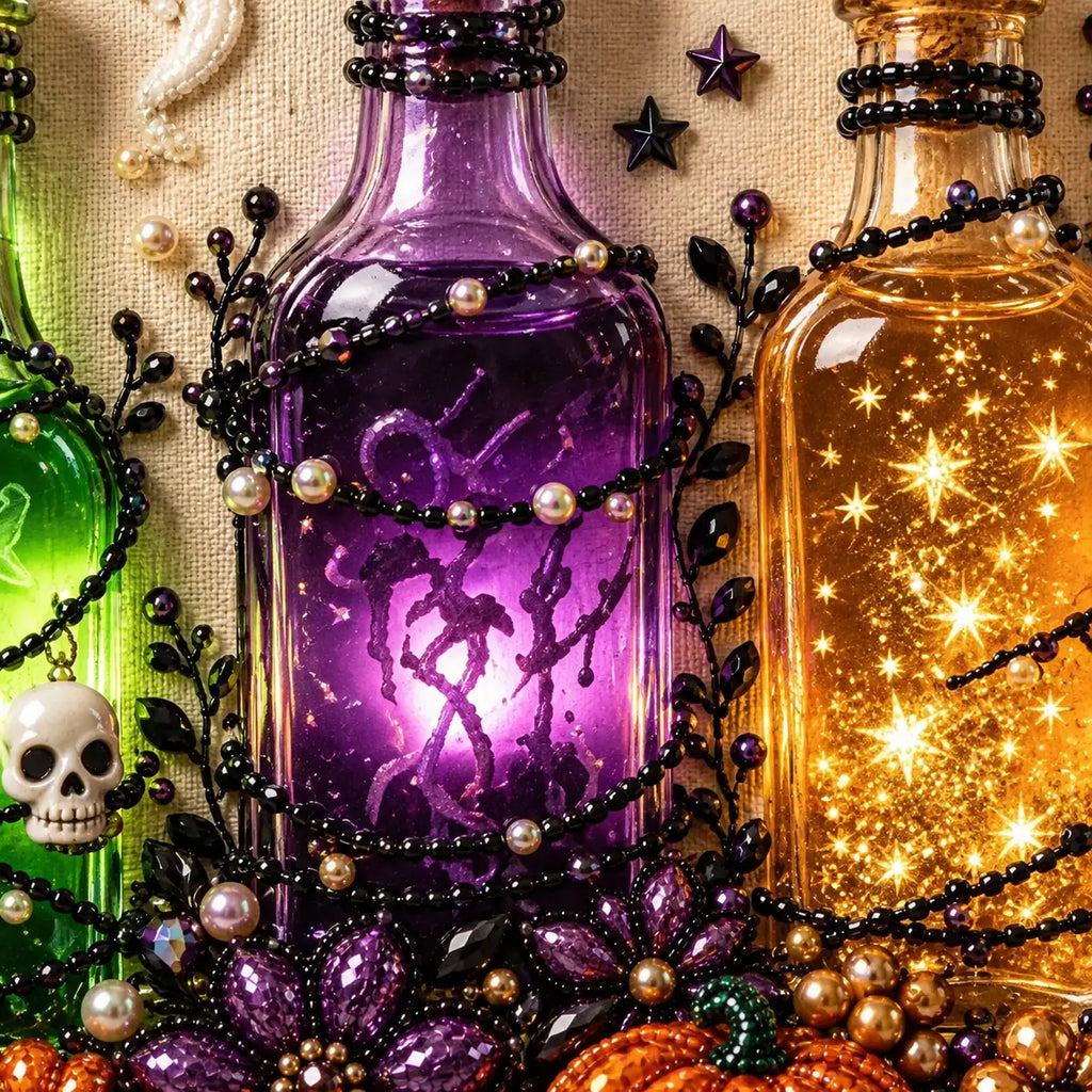 Halloween Potion Bottles Pearl Diamond Painting Kit detail image
