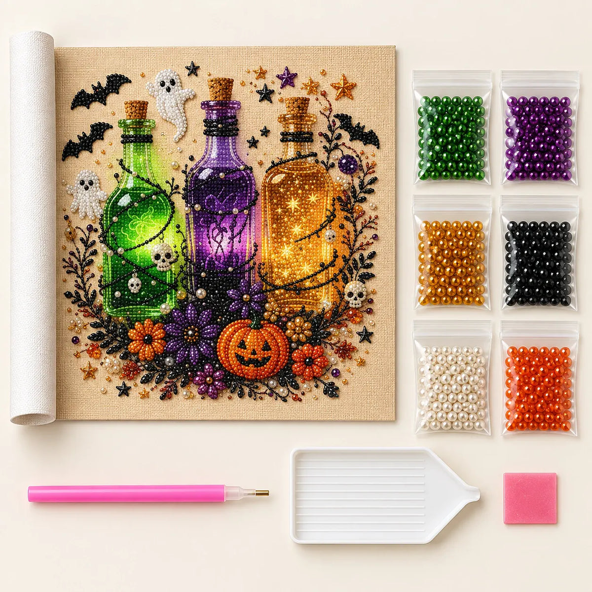 Halloween Potion Bottles Pearl Diamond Painting Kit kit image