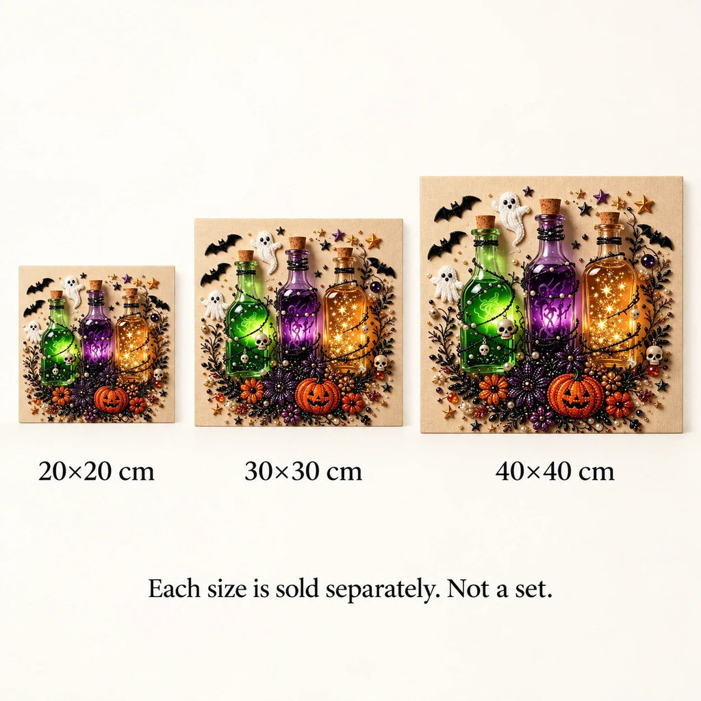 Halloween Potion Bottles Pearl Diamond Painting Kit size image