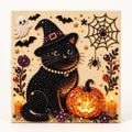 Halloween Witch Cat and Pumpkin Pearl Diamond Painting hero