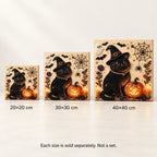Halloween Witch Cat and Pumpkin Pearl Diamond Painting size