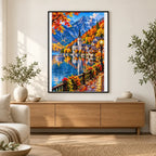 Hallstatt Austria Autumn Lake finished artwork in home décor
