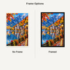 Hallstatt Austria Autumn Lake No Frame and Framed comparison