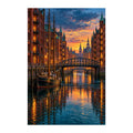 Original Hamburg Historic Harbor artwork on a white background.