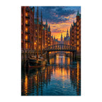 Original Hamburg Historic Harbor artwork on a white background.