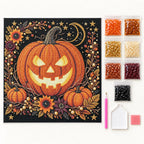 Harvest Moon Jack-o-Lantern Pearl Diamond Painting Kit kit image