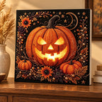 Harvest Moon Jack-o-Lantern Pearl Diamond Painting Kit room image