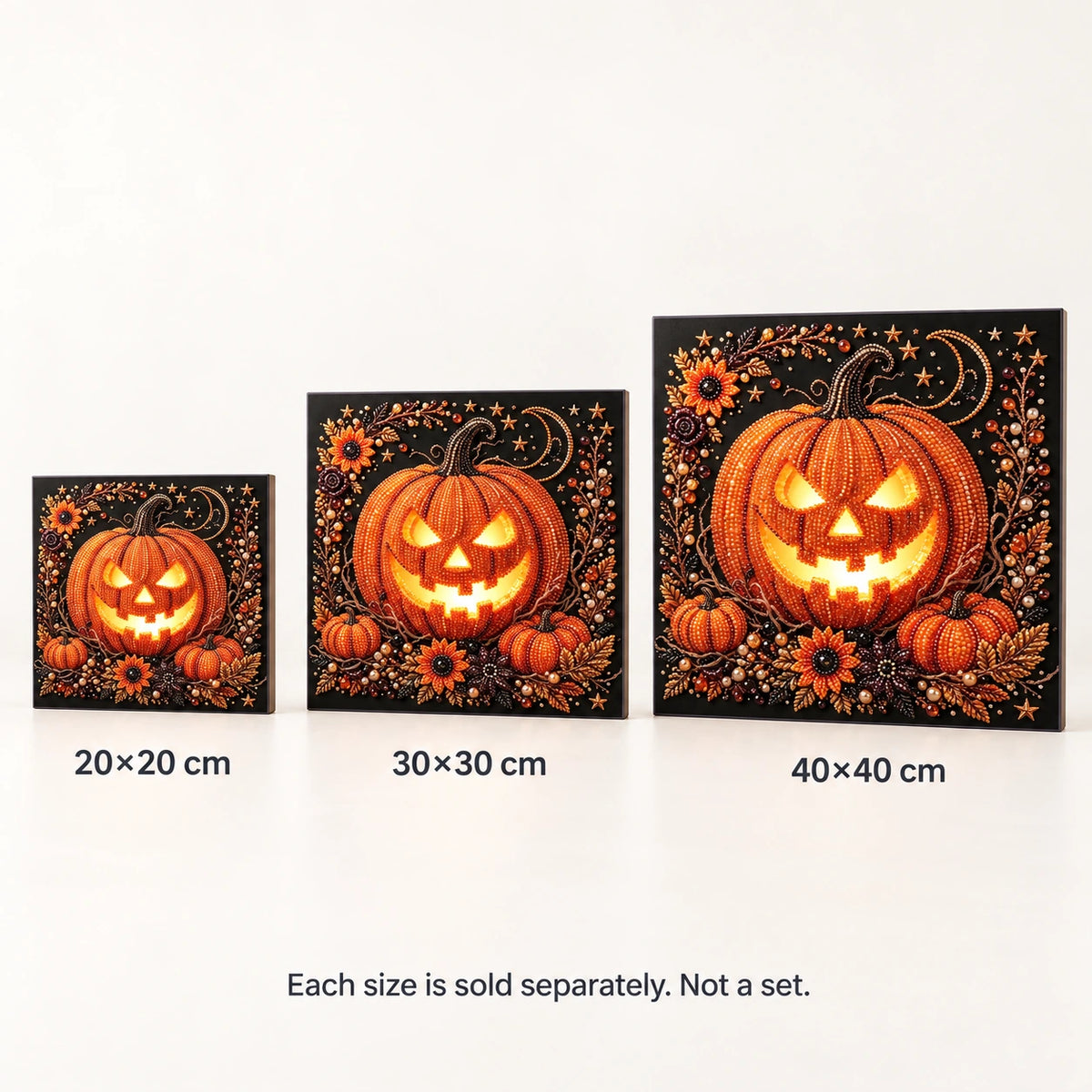 Harvest Moon Jack-o-Lantern Pearl Diamond Painting Kit size image